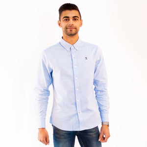 Lion Embroidery Shirt Blue