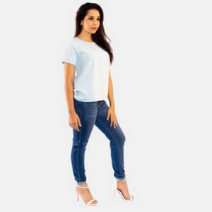 Ladies Plain T-Shirt Cool Blue