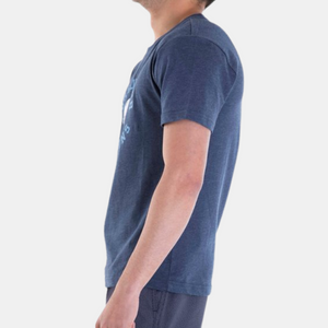 Mens Printed Slim Fit Tee 46 Melange Indigo Blue