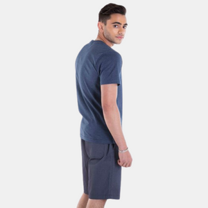 Mens Printed Slim Fit Tee 46 Melange Indigo Blue