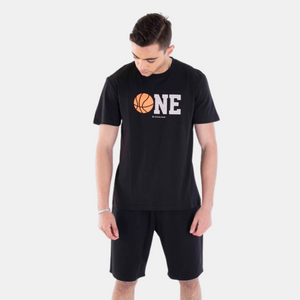 Mens Printed Slim Fit Tee 38 Signature Black