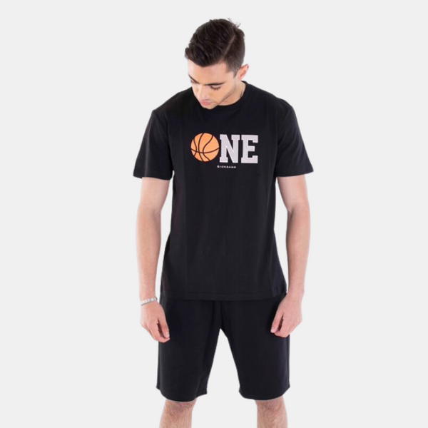 Mens Printed Slim Fit Tee 38 Signature Black
