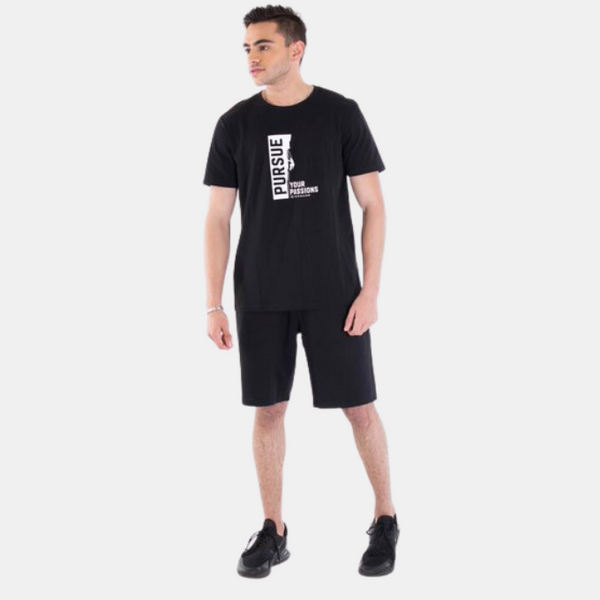 Mens Printed Slim Fit Tee 82 Signature Black