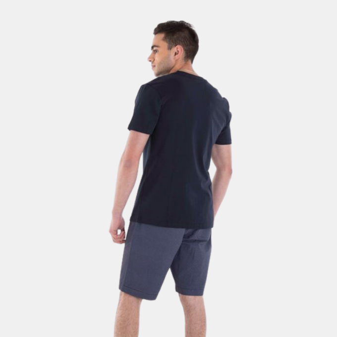 Mens Printed Slim Fit Tee 34 Signature Navy