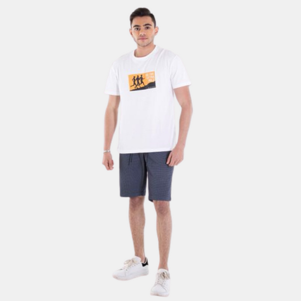 Mens Printed Slim Fit Tee 94 Signature White
