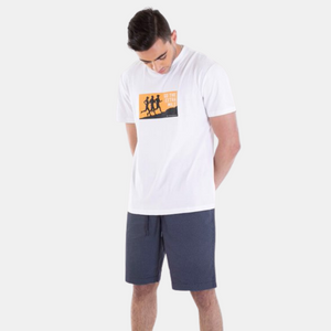 Mens Printed Slim Fit Tee 94 Signature White