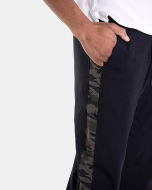 Stretchy Elastic Waistband Lightweight Jogger Pants 61 Signature Black x Camo Taping