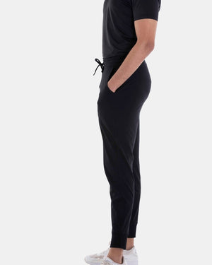 Stretchy Elastic Waistband Lightweight Jogger Pants 09 Signature Black