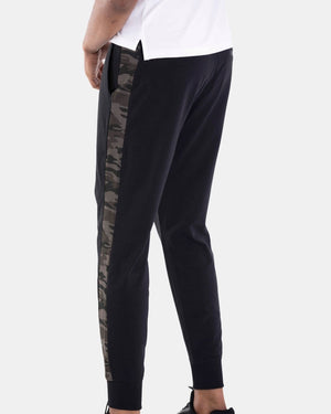 Stretchy Elastic Waistband Lightweight Jogger Pants 61 Signature Black x Camo Taping