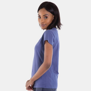 Ladies Printed Crew Neck T-Shirt 72 Indigo Blue