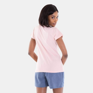 Ladies Printed Crew Neck T-Shirt 59 Silver Pink