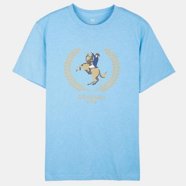 Napoleon Logo Printed Tee 12 Melange Baltic Sea
