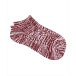Unisex Solid Ankle Socks (2-pairs) Melange Red