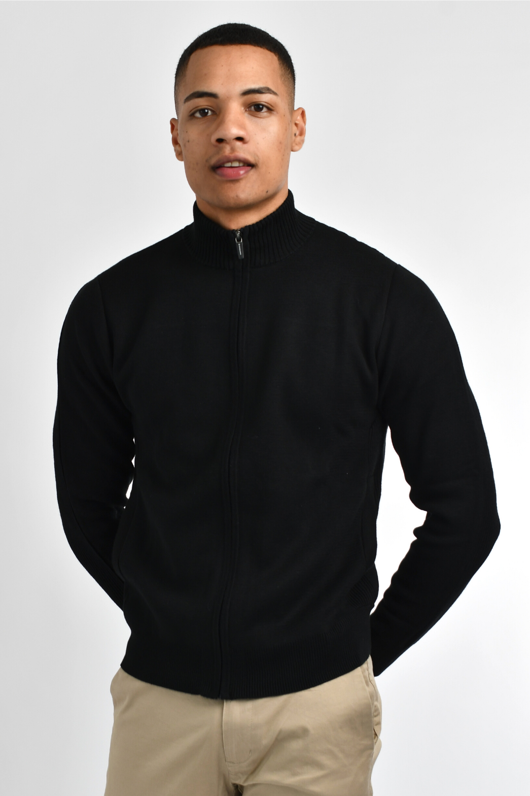 Mens mock neck cardigan hot sale