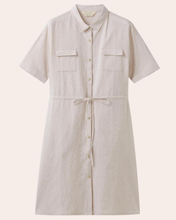 Linen Pocket Dress - Khaki