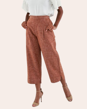 Ladies Linen/Cotton Pants Glazed Ginger