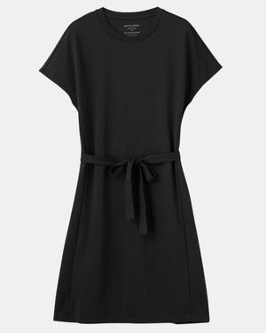 Ladies Cotton Banded-Waist Dress 09 Signature Black