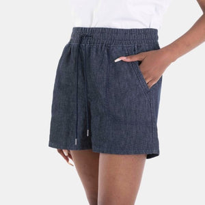 Ladies Drawstring Cotton Shorts 95 Dark Indigo