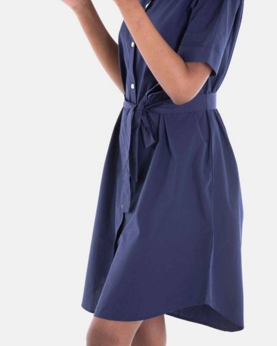 Ladies Cotton Kimino Sleeve Boyfriend Dress 67 Peacock Blue