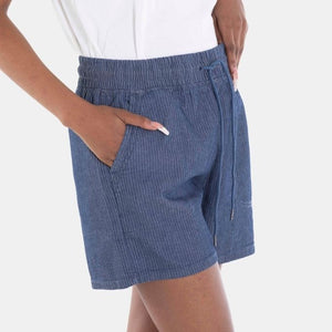 Ladies Drawstring Cotton Shorts 76 Med Indigo