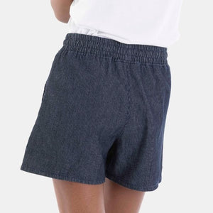 Ladies Drawstring Cotton Shorts 95 Dark Indigo