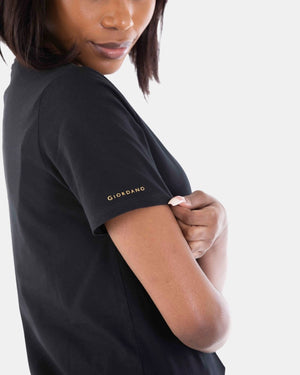 Giordano Logo Cotton Ladies Short-Sleeve Tee 09 Signature Black