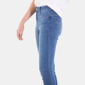 Giordano Women Super Stretch Mid Rise Jeans 82 Medium Indigo