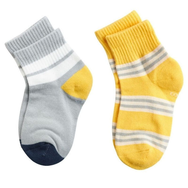 2 Pairs Socks - 03 Grey & Yellow