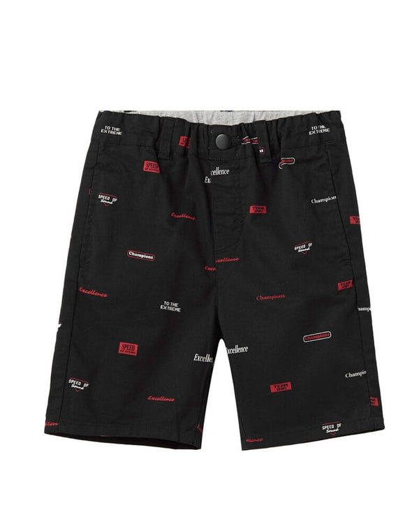 Junior Casual Chino Shorts Black Print