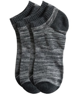 Unisex Solid Ankle Socks (2-pairs) 91 Twist S. grey/DHG(Melange)