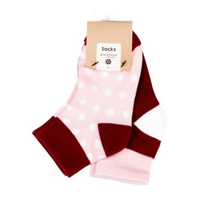 2 Pairs Socks - 04 Red & Pink
