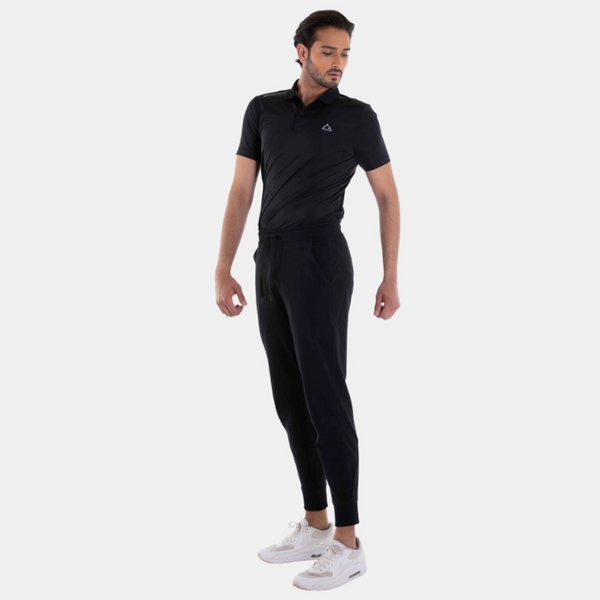 Stretchy Elastic Waistband Lightweight Jogger Pants 09 Signature Black