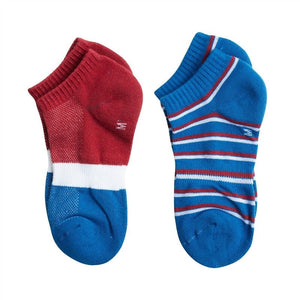 G-Motion Ankle Socks - 2 Pairs 18 Blue x Red x White
