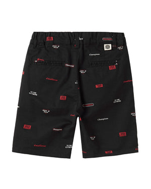 Junior Casual Chino Shorts Black Print