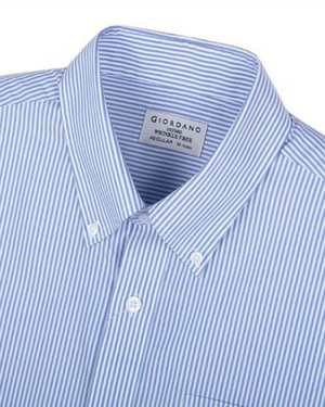 Wrinkle Free Shirt - White x Blue Stripe 43
