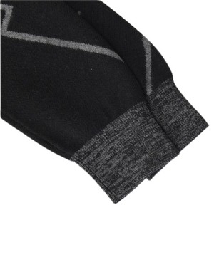 Men's Crew Neck Knit Sweater Signature Black Pattern