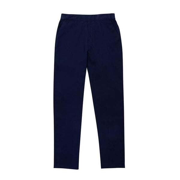 Solid Elastic Waistband Ladies Casual Pants 65 Peacock Blue