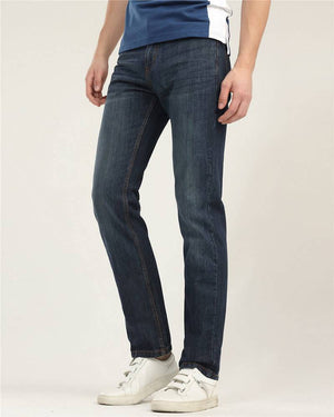 Mid-Rise Tapered Jeans 50 Rinse Wash